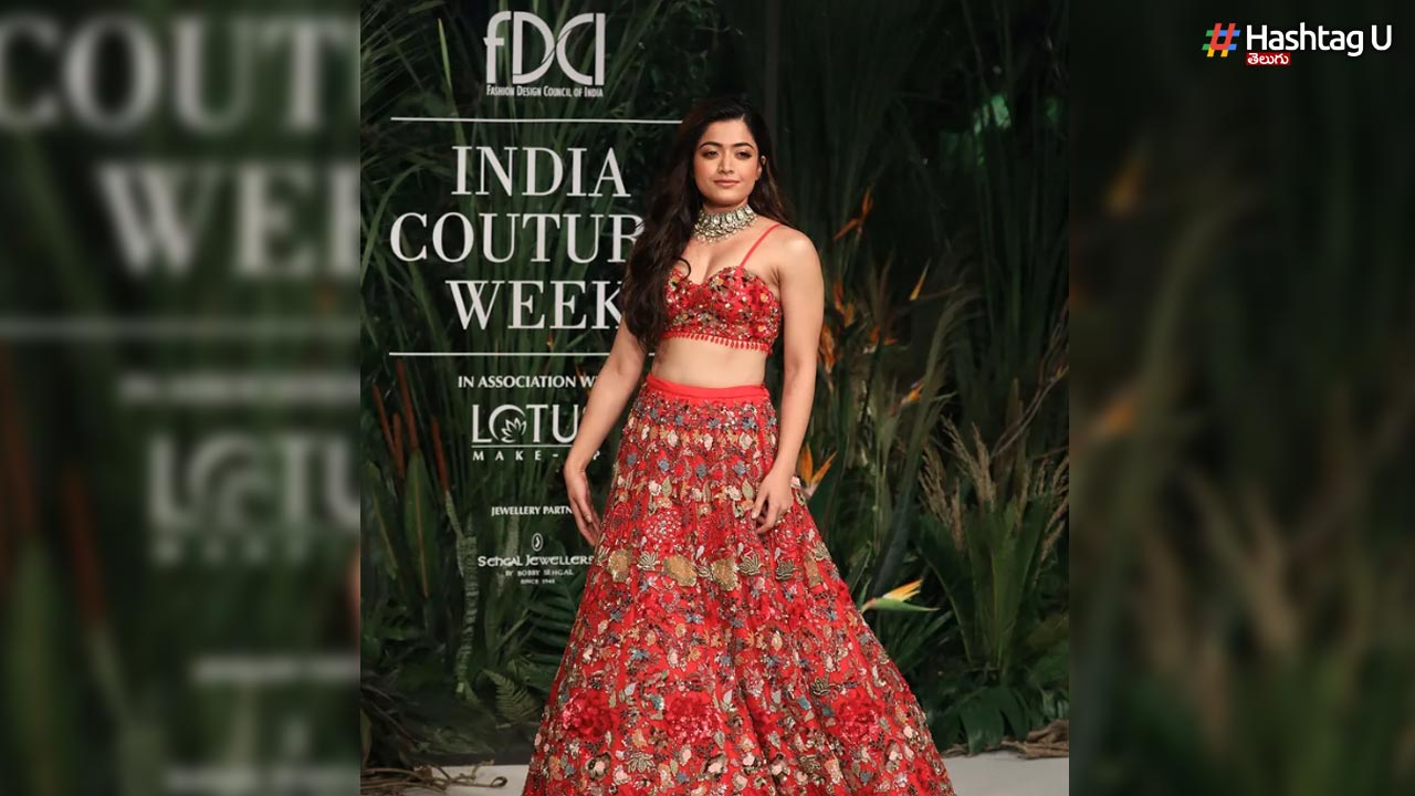 Rashmika Mandanna looks breathtakingly gorgeous in rose red lehenga