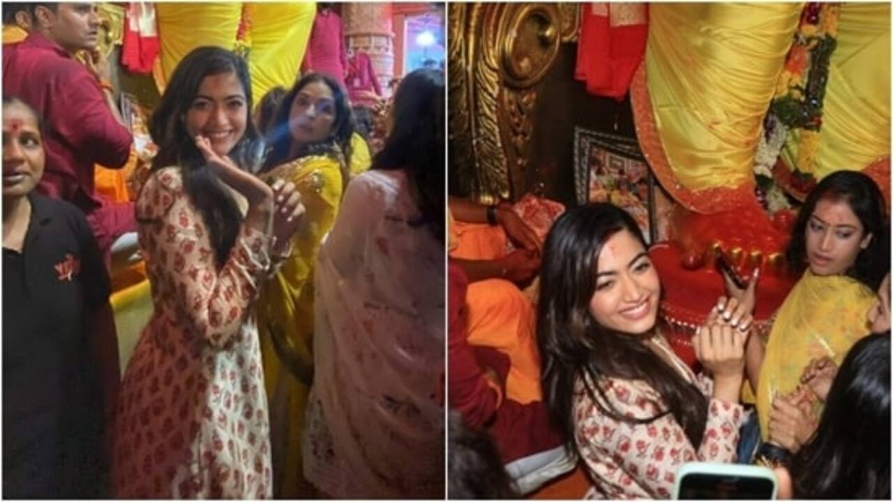 Rashmika Mandanna visits Lalbaugcha Raja, slays ethnic fashion goals