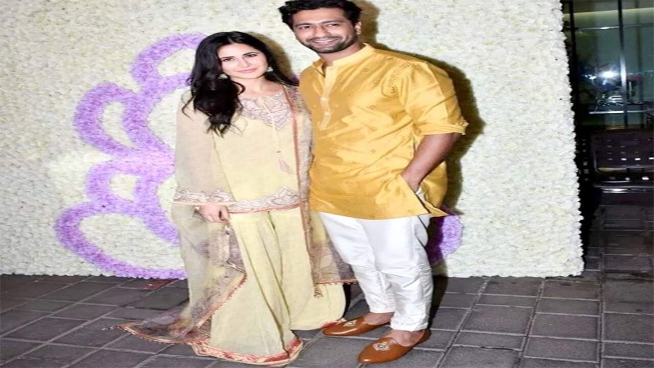 Katrina Kaif-Vicky Kaushal shine in yellow as they attend Ganesh Chaturthi celebrations