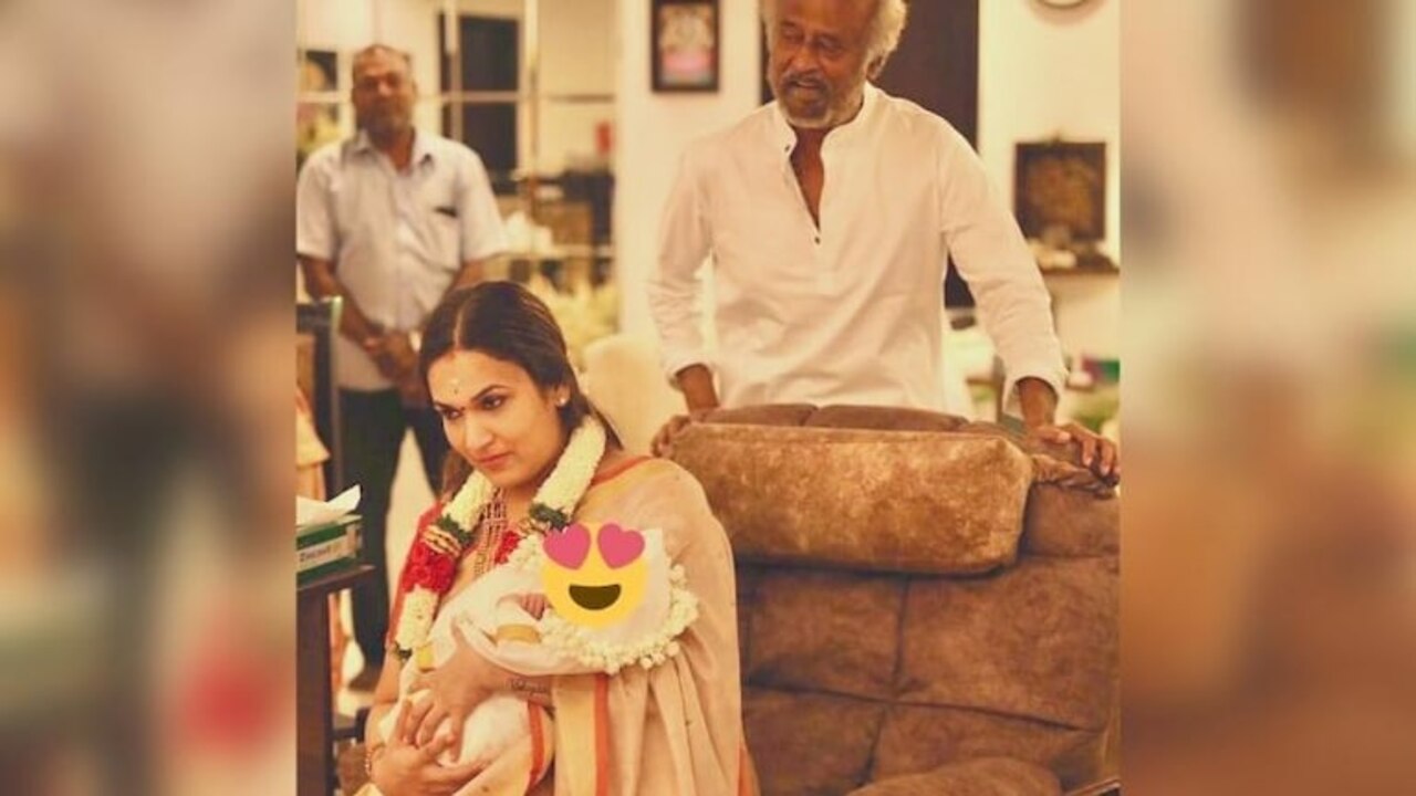 Soundarya Rajinikanth shared an adorable picture of her new born & Rajnikanth