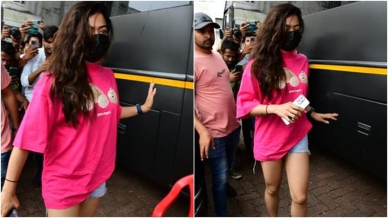 Rashmika Mandanna merges casual and comfy vibes in T-shirt, denim shorts
