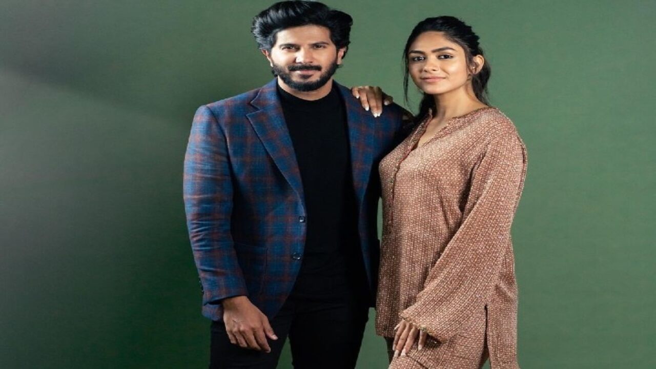 Mrunal Thakur heaps praises on co-star Dulquer Salmaan at the success bash of their film Sita Ramam