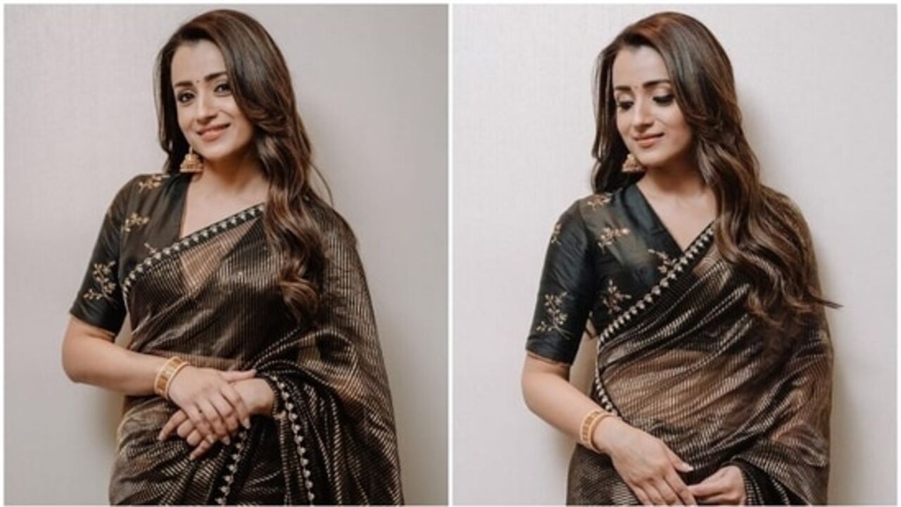 Trisha Krishnan looks exquisite in a ₹26k saree for PS1 event