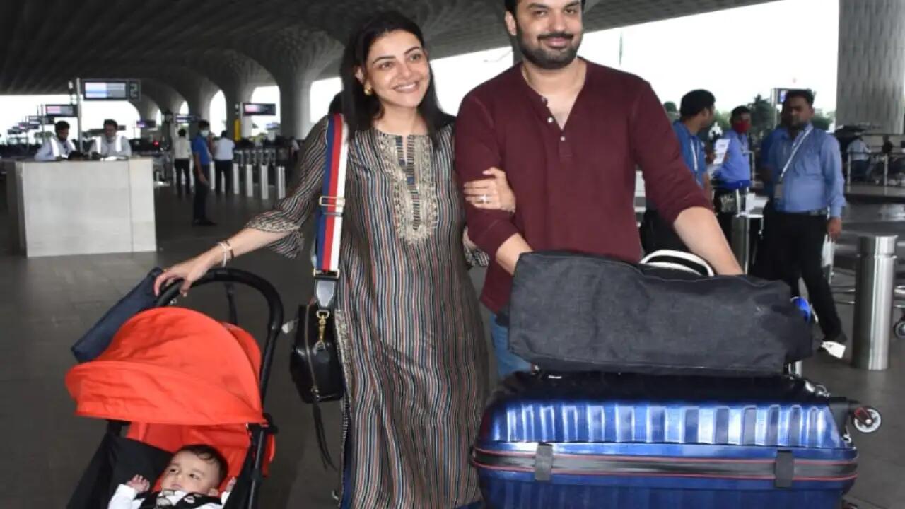 Kajal Aggarwal’s reveals son Neil’s face for first time with family photo