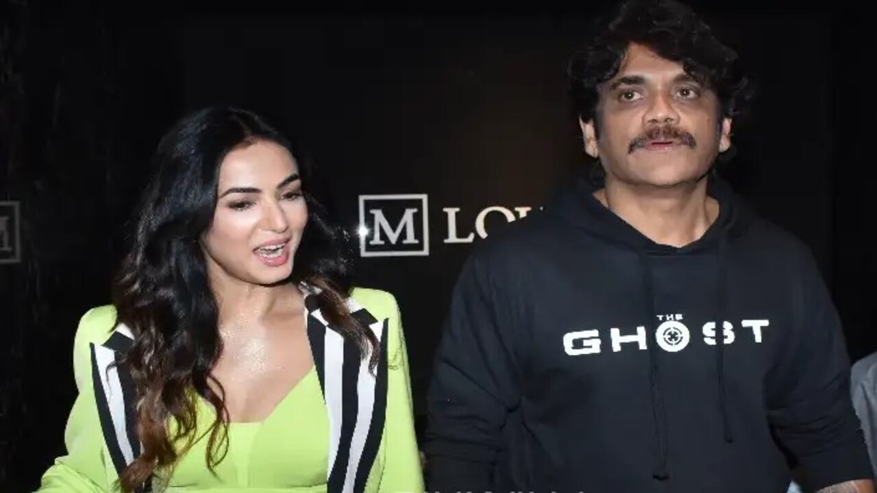 The Ghost: Nagarjuna and Sonal Chauhan make stylish appearances at trailer launch in Hyderabad