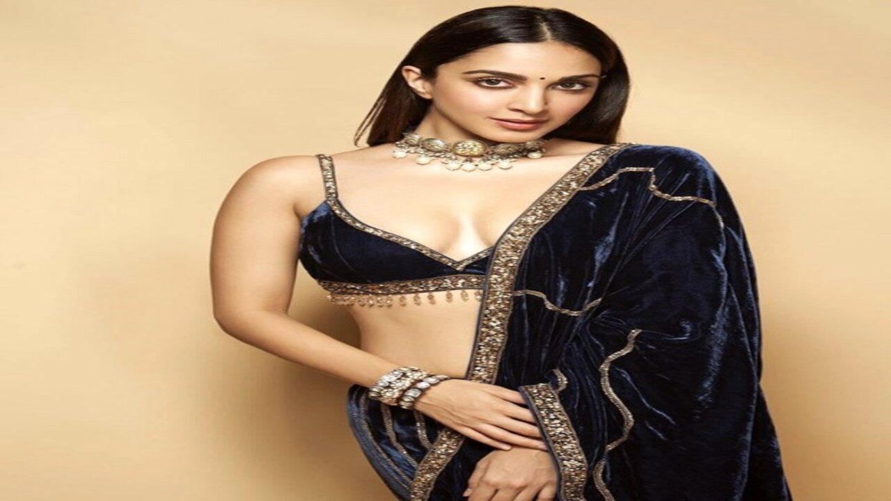 Kiara Advani looks sophisticated & regal in blue velvet lehenga by Sureena Chowdhri