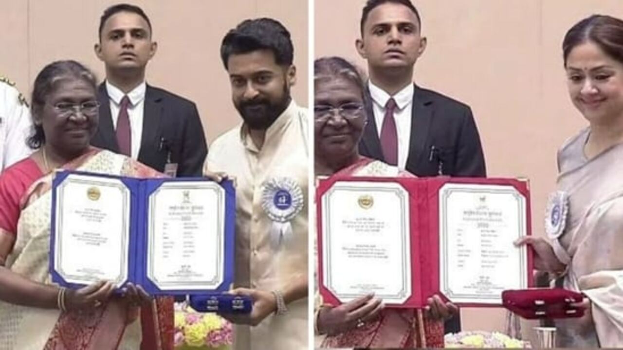Suriya and Jyothika receive their National Awards like a power couple