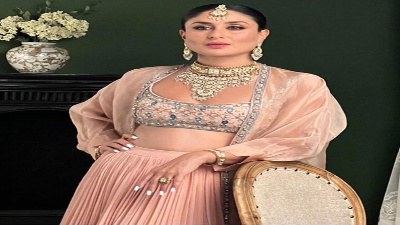 Kareena Kapoor Khan looks stunning in a pastel pink lehenga by Ridhi Mehra worth Rs. 78K