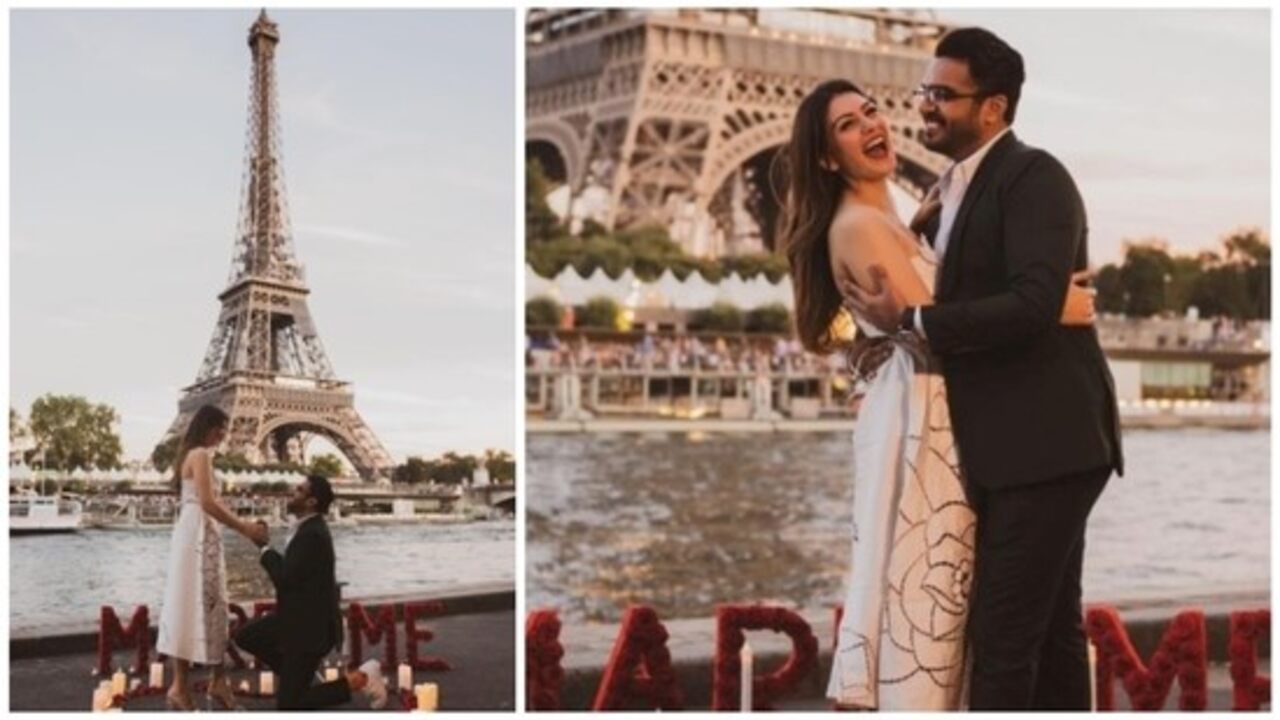 Hansika Motwani shares pics from her dreamy proposal at Eiffel tower