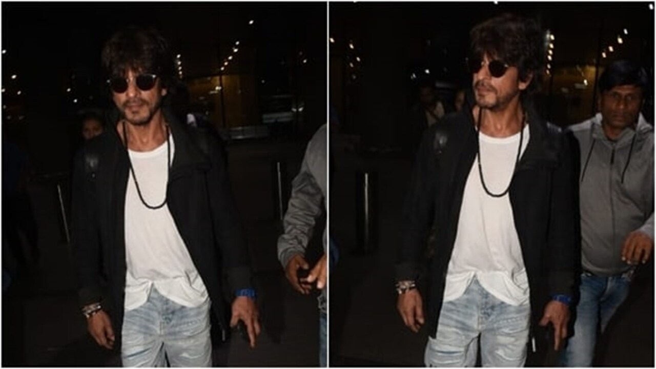 Shah Rukh Khan returns from Dubai in classic style