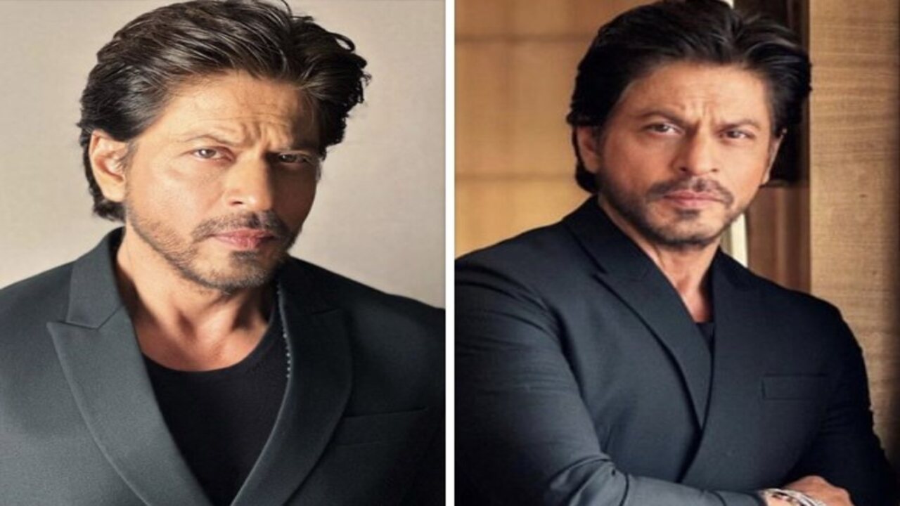 Shah Rukh Khan continues to win hearts in black pant suit while promoting Pathaan