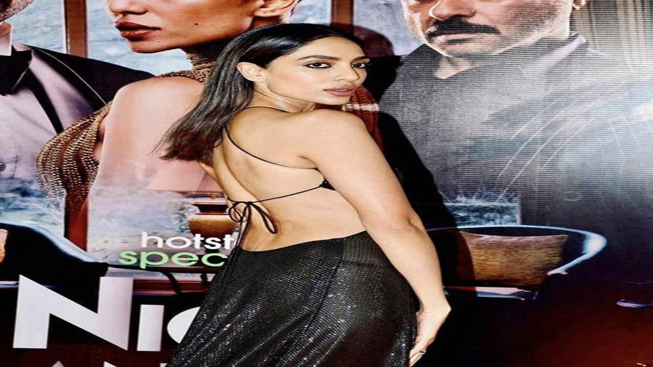 Sobhita Dhulipala’s sparkling black gown by Deme Love is opulently glamourous from all sides