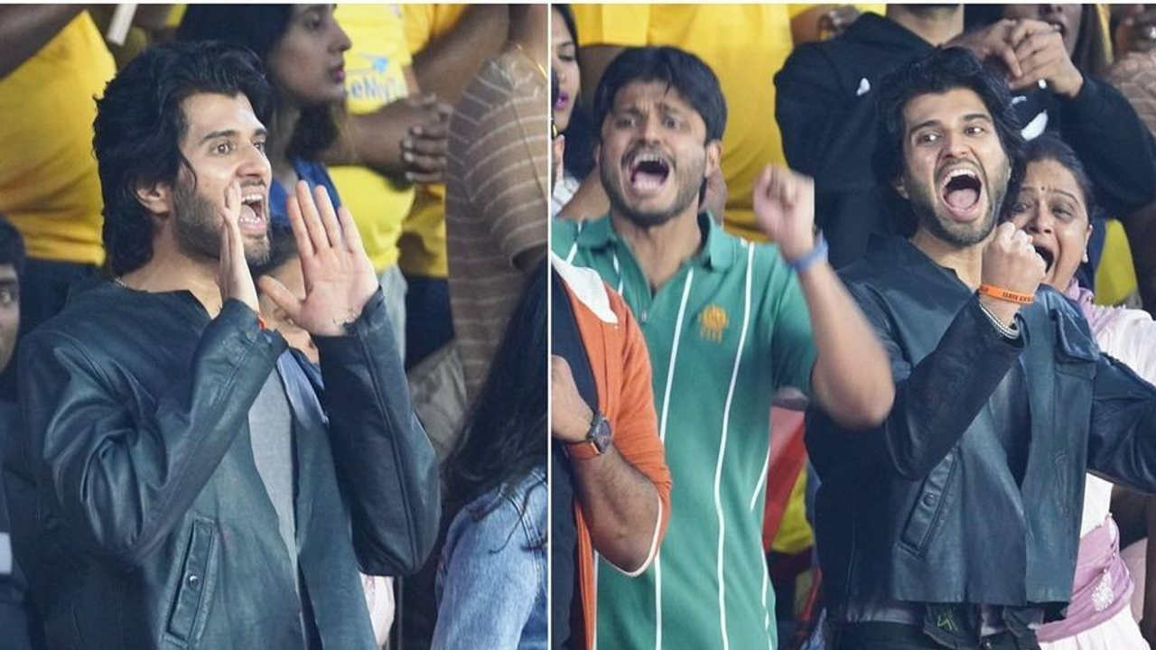 Vijay Deverakonda was seen cheering a his team at Volleyball match in Hyderabad