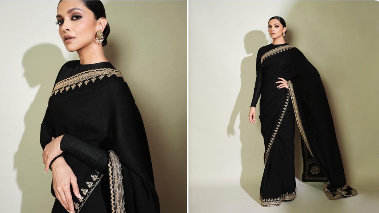 Deepika Padukone Looks Bewitching in Black Saree in Latest Social Media Post
