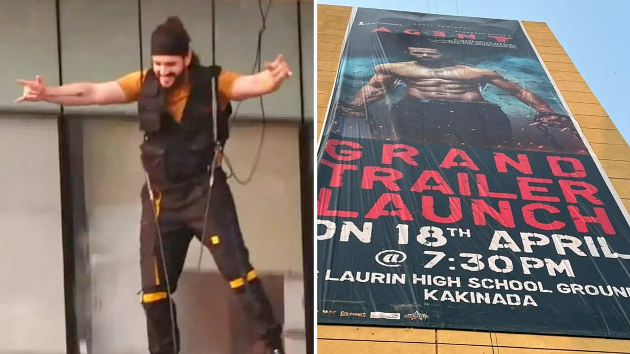 Akhil Akkineni jumps from a 172 ft. tall building during Agent promotions