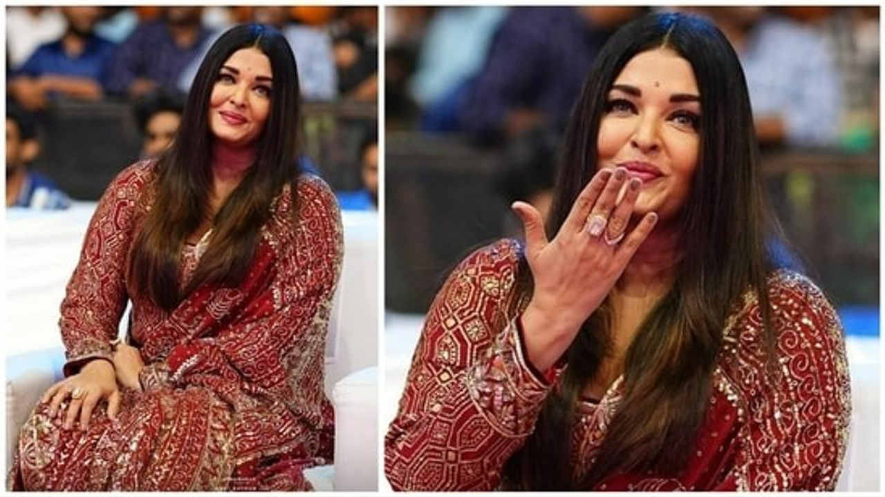 Aishwarya Rai graced PS2 promotional event in Hyderabad looking perfect in red