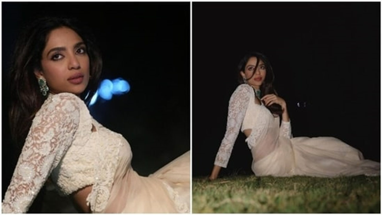 Sobhita Dhulipala looks ethereal in a white chiffon saree
