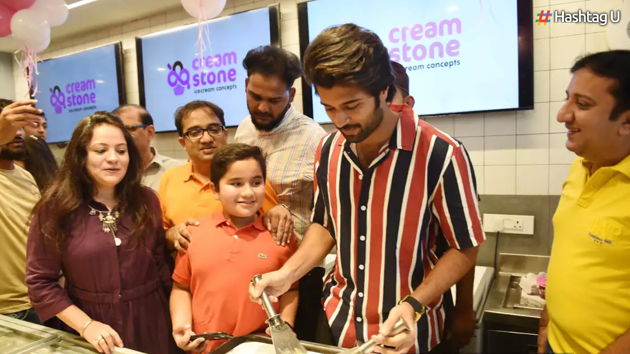 Vijay Deverakonda Celebrates Pre-Birthday with Fans, Serves Ice Creams in Hyderabad Heat