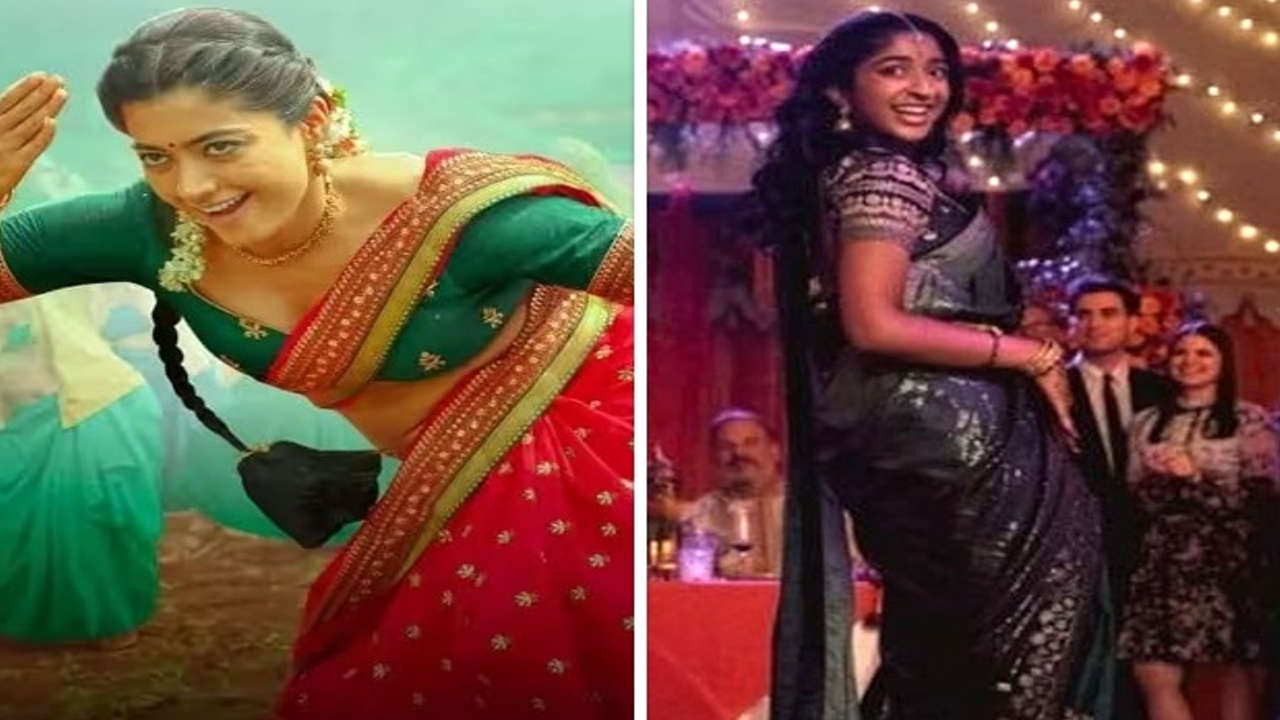 Rashmika Mandanna reacts to Maitreyi Ramakrishnan dancing on ‘Saami Saami’ in Never Have I Ever