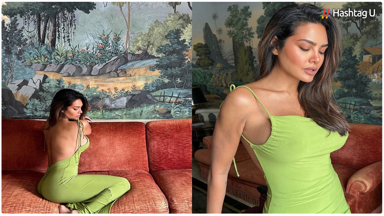 Esha Gupta Sets Internet Ablaze with Green Backless Bodycon Dress