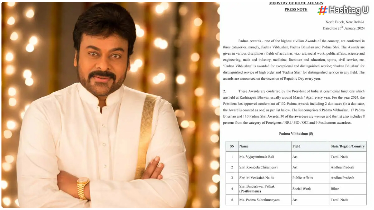 Megastar Chiranjeevi to Receive Prestigious Padma Vibhushan on Republic Day 2024