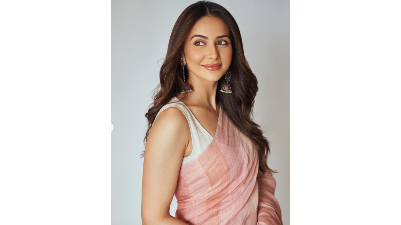 Rakul Preet Singh Nails Ethnic Summer Style with Rs 24,500 Pastel Linen Saree