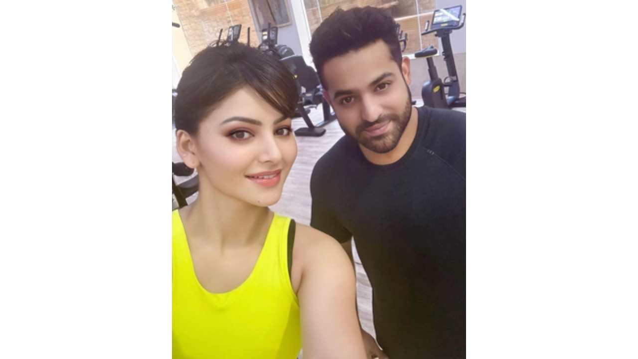 Urvashi Rautela filters Jr NTR while heading to the gym