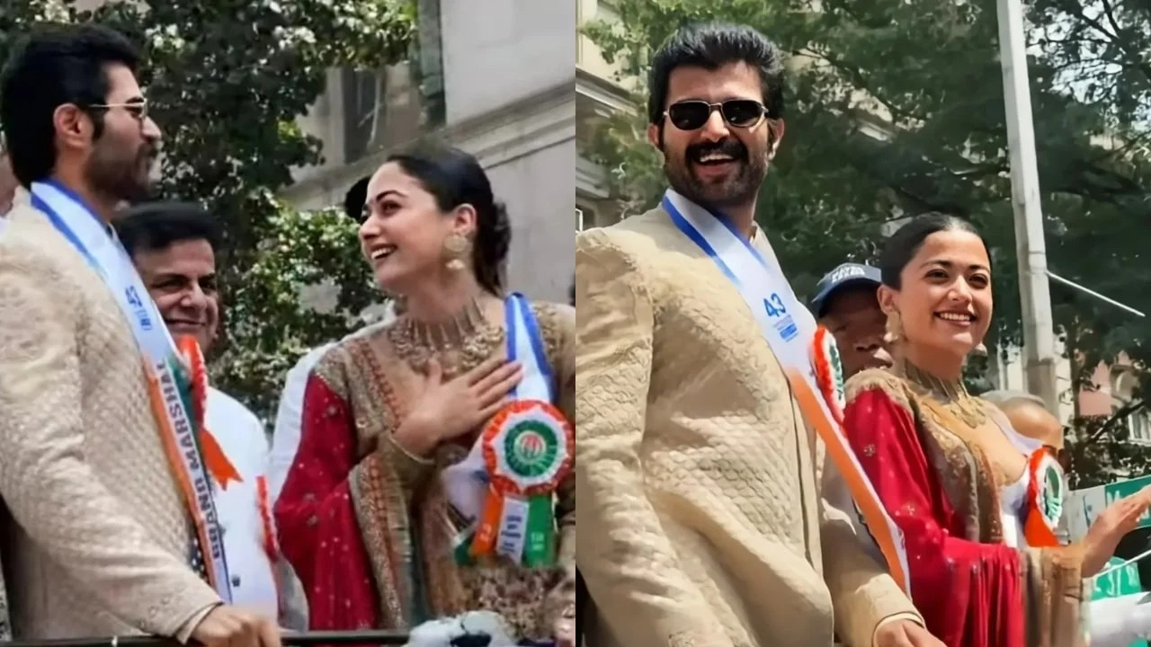 Rashmika Mandanna and Vijay Deverakonda’s Cozy Moments at India Day Parade in New York